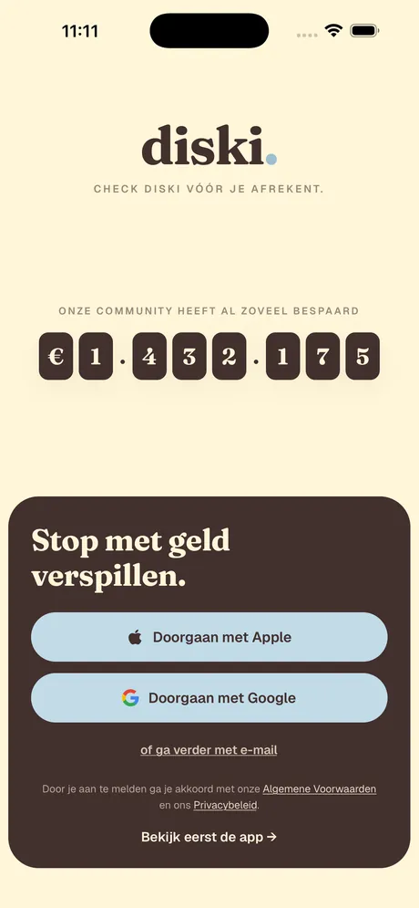Welkomstscherm: wat de community al heeft bespaard