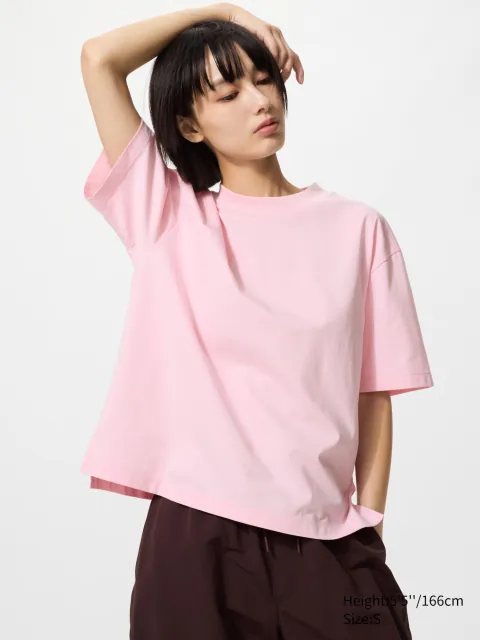 UNIQLO AIRism katoenen T-shirt in roze